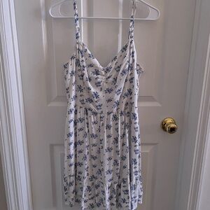 Hollister White and Blue Floral Dress